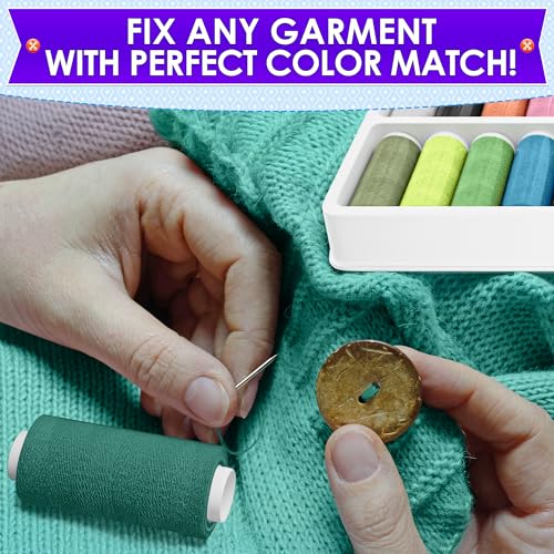 Sewing Thread Set, 36 Colors, 250 Yards Per Spool, Case Included - color: 36 Pcs 250 Yards