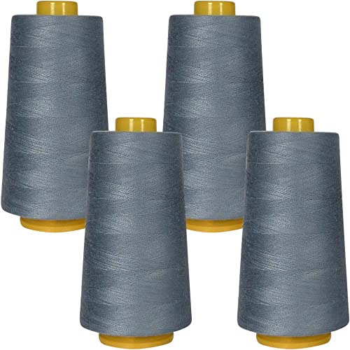 Superpunch SuperSew Thread, 4 Cones of 3000 m, Pack of 4, Gray Sky 1271 - color: Gray Sky 1271