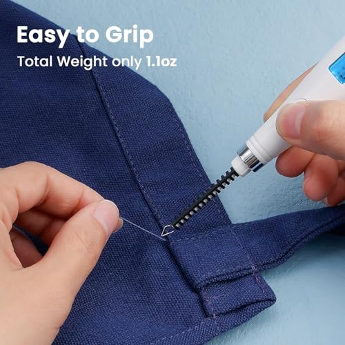 Thread Burner, USB Rechargeable Thread Zapper with LCD Display, Burn and Melt Easily, Cautery Pen for Beading, Weaving, Sewing, Leather & Jewelry Making - color: White a