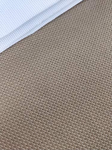59" x 1 Yard 14ct Counted Cotton Aida Cloth Cross Stitch Fabric (Coffee) - color: Coffee
