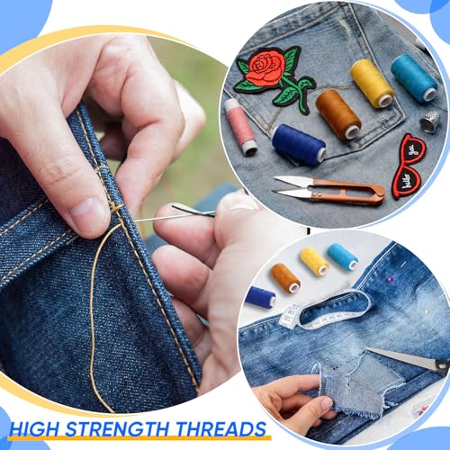 Glicraft 8 Colors Denim Thread 164 Yard, Jeans Sewing Thread 203 for Canvas