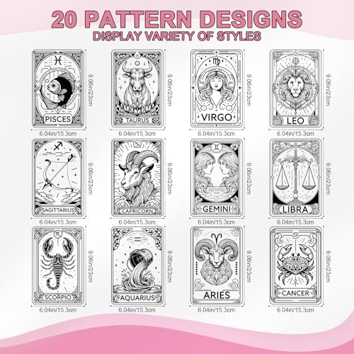Wxiben 12 Pcs Zodiac Iron on Transfer Dtf Transfers Ready to Press - style: Zodiac