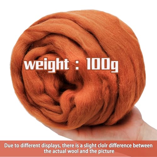 3.53oz Needle Felting Wool Roving Wool for Felting Wool Felting Supplies - color: brown