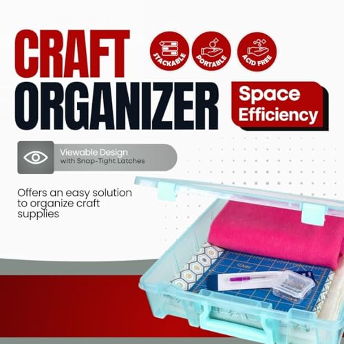 ArtBin 6955AA Super Satchel 1-Compartment Box, Art & Craft Organizer, Translucent Aqua (Pack of 3) - color: Aqua, size: 3 Pack