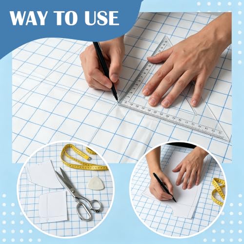47 Inches X 10 Yards Non Woven Precut Pattern Paper for Sewing Grid Tracing Paper Crafting Spaced Every Inch Marking Sewing for Dressmaking Drawing - size: Grid 10 Yards