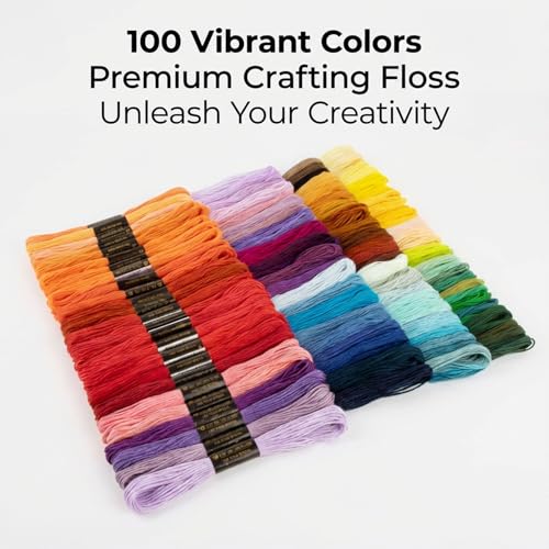 Sukh 100 Colors Embroidery Floss - Variegated Cross Stitch Thread Bulk - size: 100 foot