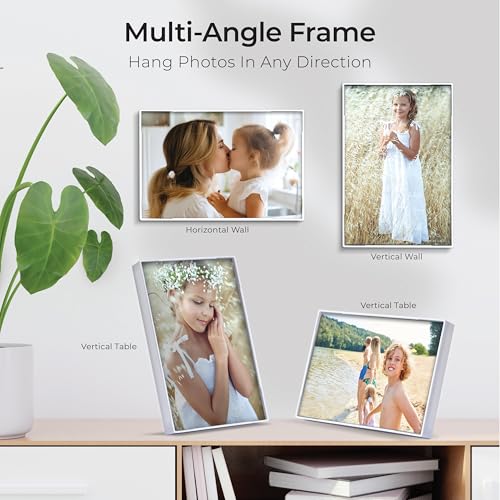 Mantello Front Loading White 4x6 Picture Frame - 4 x 6 Frame For Tabletop or Wall Decor - 4 by 6 White Picture Frames- 6 PACK - color: White, size: 4x6 - 6 Pack