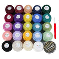 golo 24 Skeins Crochet Thread Size 30 Embroidery Thread 10gX24 Crochet Yarn for Hand Knitting 30-24-1 - color: 0000-30-24