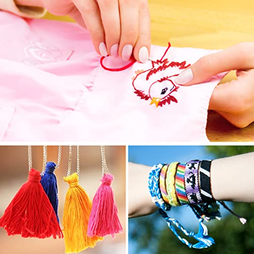 VICOVI 200 Skeins Embroidery Floss and 30 Skeins White & Black Embroidery Thread for Friendship Bracelet String Cross Stitch DIY String Art with 20 PCS Floss Bobbins - color: 200 multicolor + 30 White&Black