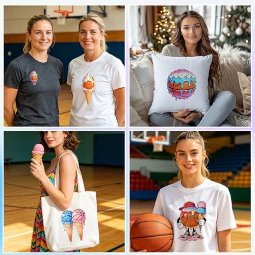 ANATTASOUL Ice Cream 16PCS Heat Transfers Ready to Press for T-Shirts - style: Ice Cream