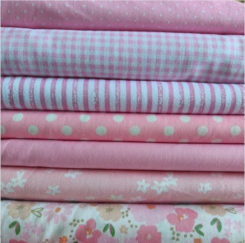 Cotton Fabric DIY Making Supplies Quilting Patchwork Fabric Fat Quarter Bundles DIY for Quilting Cotton Patchwork Cushions (Mix Pink Flowers, 9.8" x 9.8") - color: 7pcs Mix Pink Flowers, size: 9.8" x 9.8"