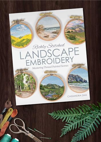 Richly Stitched Landscape Embroidery: Mastering Thread Painted Scenes