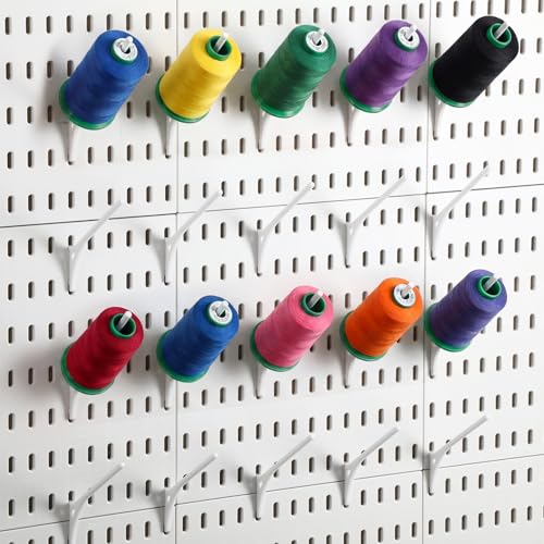 Geelin 20 Pcs White Pegboard 45° Spool Hooks Pegboard Accessories - color: White
