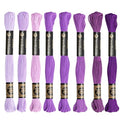 8 Skeins Cotton Embroidery Floss, 8.75yds for Hand Embroidery (Purple Mix - color: Purple Mix
