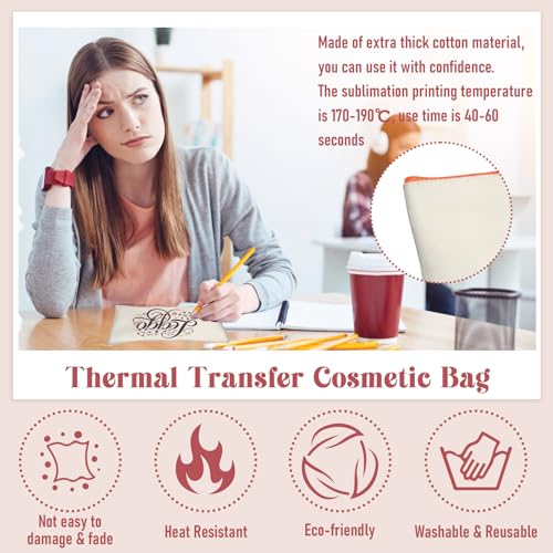 Legigo Blank Canvas Bags Zipper Pouch Makeup Bags Pencil Pouch Bulk - color: Beige (color zipper)
