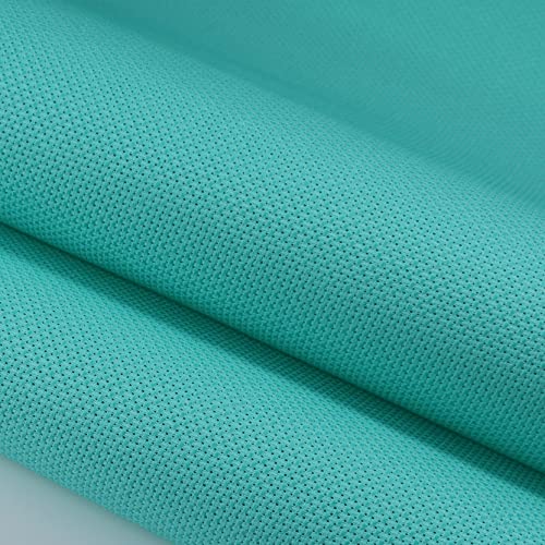 KCS 59" x 1 Yard 14ct Counted Cotton Aida Cloth Cross Stitch Fabric (Sea Green) - color: Sea Green