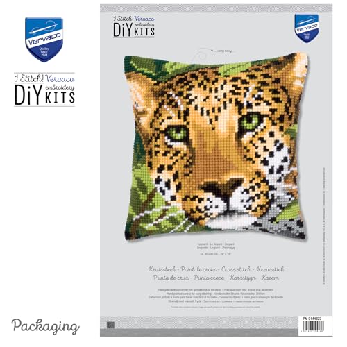 Vervaco Leopard Pillow Cover II Needlepoint Kit - color: Multicolor