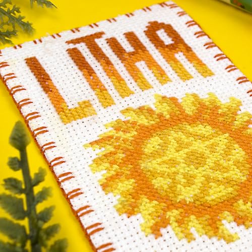 Povitrulya Cross Stitch Bookmark Kit Wheel of the Year: Litha – Counted DIY Embroidery Set for Adults & Beginners, Summer Solstice Pagan Wiccan Sun Fire Festival Gift - color: Litha
