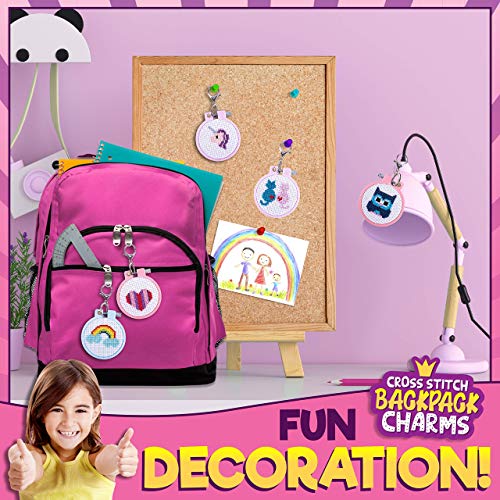Cross Stitch Kit for Kids - 5 Easy Stamped Embroidery Kits for Beginners - color: multicolor