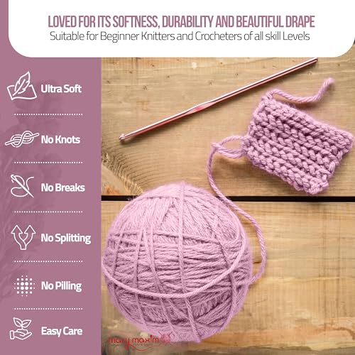 Mary Maxim Starlette Yarn, Pink Acrylic Yarn, 3.5 OZ, 180 Yards, Dusty Rose - color: Dusty Rose