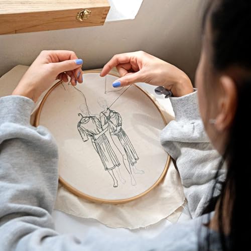 10 PCS Embroidery Fabric, 9.8 × 9.8 Inch Pre-Cut Beige Fabric Squares, Beige Cotton and Linen Embroidery Cloth for Garment Craft,