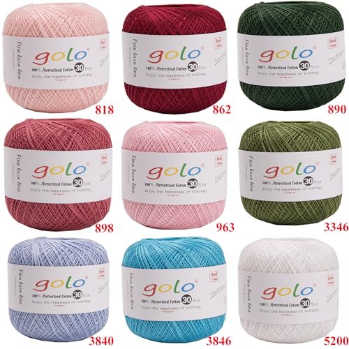 golo Crochet Thread Knitting Yarns for Hand Work Tatting Yarn 757 - color: 757 Crimson