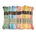 18 Skeins 18 Colors 6-Ply Polyester Embroidery Floss Cross Stitch Threads Segment Gradient Color for Jewelry Making Bracelet Stitching Craft Supply 0.5mm, Macaron - color: 18 Skeins, Macaron