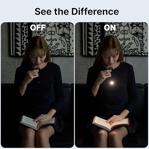 Clip-On Light for Clothes with Portable Case – Book Light, USB Rechargeable LED Lamp for Reading in Bed, Eye-Friendly 3 Color Modes, 3-Level Dimming - color: Black