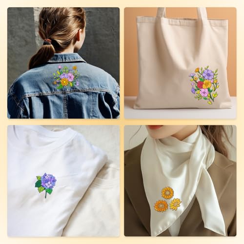 43Pcs Flower Leaf Water Soluble Hand Sewing Stabilizers - style: Various Flower