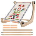 Embroidery Table Stand - Adjustable Cross Stitch Hoop Stand, Wood Embroidery Hoop Stand for Lap or Table, Cross Stitch Frame with 2 Sizes Rod