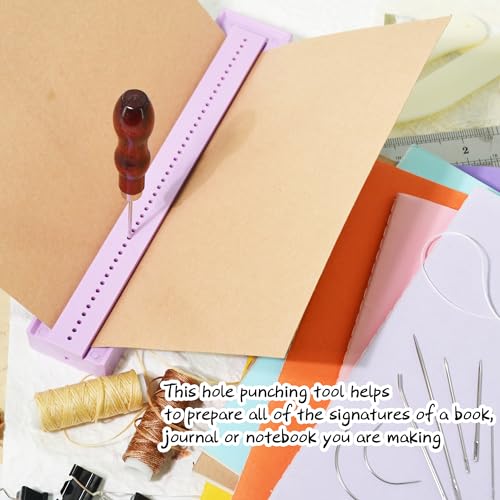 UPTTHOW Signature Punching Tools for Bookbinding for DIY Notebook, Journals - color: Purple