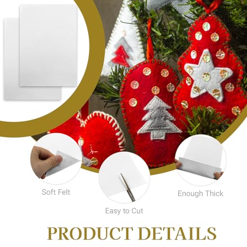 12 Pcs Felt Sheets, 7x11 Inch Stiff Felt for Crafts DIY, White - color: White
