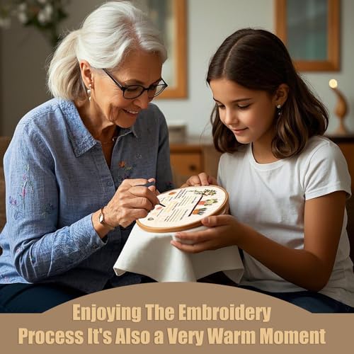 Beginner Embroidery Kit for Adults, 3 Pack Patterns with Video Guide - color: Floral Stitch Sampler