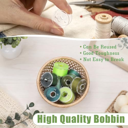72 Pcs Pre-Wound Bobbins Sewing Thread 72 Colors (Green) - color: Green