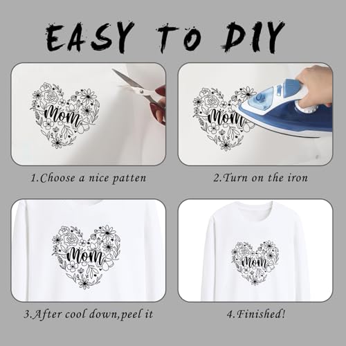 Dazoratix Mother's Day Iron on Transfers - 20 Sheets Mama Quote DTF Ready to Press Heat Patches Bulk Mom Floral Stickers Vinyl Decals Women T Shirts Clothes Pillow Bag Hat Gifts DIY Crafts Decorations - style: Mama Quote