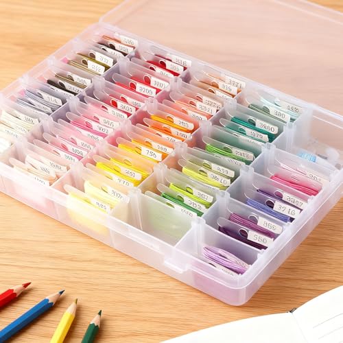 Embroidery Floss Organizer with 24 Compartments