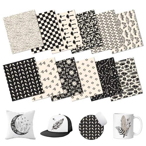 Black White Sublimation Transfer Ink Paper 12 Sheets 12 * 10in - color: Black White-12