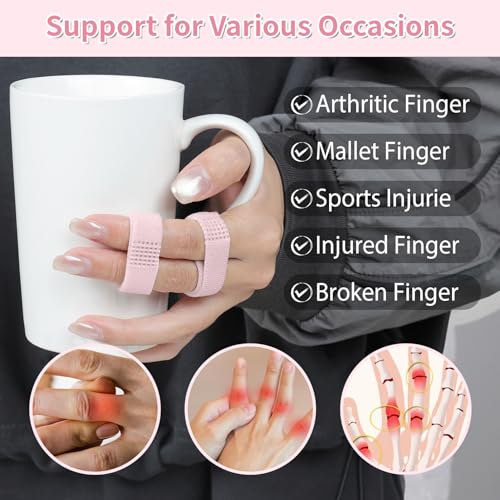 Finger Buddy Straps, 12PCS Finger Buddy Tape Straps Loops, Pink - color: Pink