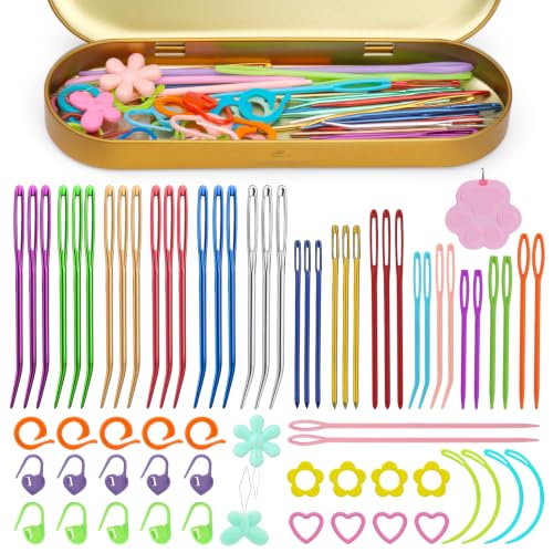 UzecPk 70PCS Yarn Needles, Darning Needles Big Eye Blunt Needles Kit - style: 70PCS