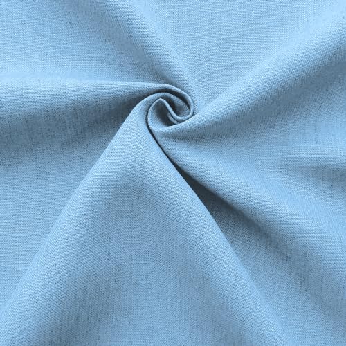Barcelonetta | Linen Fabric | Natural Linen Cloth | Embroidery, Sewing | Soft, Breathable | 55" Wide | 70% Linen, 30% Rayon | Hemp, Jute, Needlework, Lining (Blue, 1 Yard) - color: Blue, size: 1 Yard