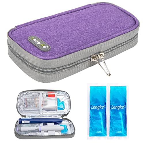 YOUSHARES Insulin Cooler Travel Case, Diabetic Travel Case TSA Approved with 2 Ice Packs for GLP-1, for Ozempic, for Insulin Pens and Insulin Vials for Daily & Travel - color: Purple