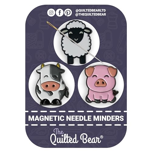 The Quilted Bear Magnetic Needle Minders, Small, Set of 3 Farm Animals - color: Farm Animals Multipack