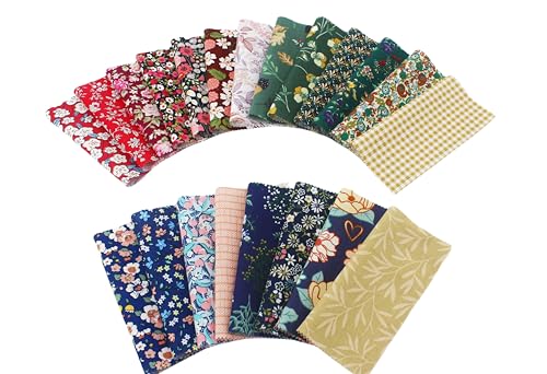 42-Pack 5x5 Inch Dark Floral Cotton Charm Packs for Quilting - Small Floral Print Fabric Squares,Precut Quilting Supplies for Patchwork & Sewing