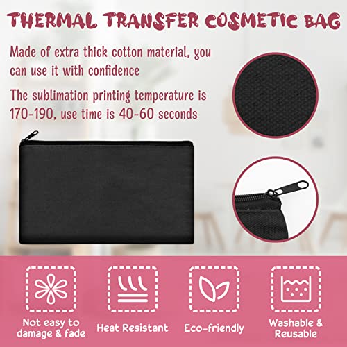 Legigo Blank Canvas Bags Zipper Pouch Makeup Bags Pencil Pouch Bulk - color: Black