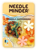 Awesome Pattern Studio Needle Minder Set - Mandala Hummingbird Magnetic Needle Minder + 2 Needle Threaders. Enamel Pin for Cross Stitch, Embroidery and Craft