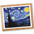 Povitrulya Counted Cross Stitch Kit for Adults 'Starry Night' by Vincent Van Gogh - Impressionist Art - Embroidery Set with Pattern, Famous Painting Design