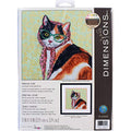 Dimensions 70-35395 Mama Cat Counted Cross Stitch Kit, 14 Count Light Green Aida Cloth, 11'' x 11''