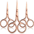 Mudder 3 Pack Small Eyebrow Nose Scissor Stainless Steel Scissor, Rose Gold - color: Rose Gold