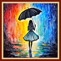 Redxing Stamped Cross Stitch Kits Embroidery kit for Beginners Adults Full Range of Embroidery Patterns Starter Kits DIY Printed Cross Stitch Kits Needlepoint Kits 11CT-Umbrella Girl 18x18 inchs - color: Artskits15