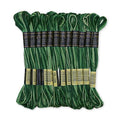 Pack of 12 Premium Embroidery Thread | 100% Egyptian Cotton Premium Skeins | Cross Stitch Embroidery Floss | Oeko TEX Certified Stranded Cotton | (Green Variegated 1236) - color: Green Variegated 1236